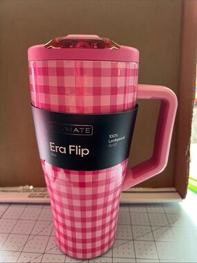 BrüMate Era Flip Pink Gingham Insulated 30oz Tumbler